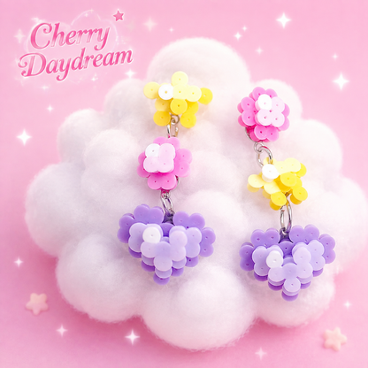 Flower Cluster Earrings — Y2K Fairycore Colorful Statement Earrings