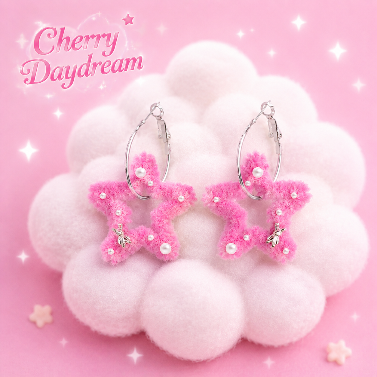 Fluffy Butterfly Earrings — Y2K Coquette Fairycore Statement Earrings
