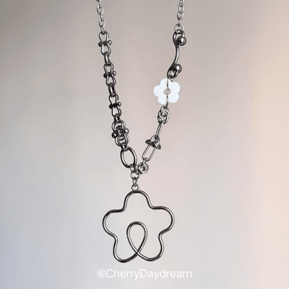 Dream Bloom Necklace — Silver Floral Charm Necklace