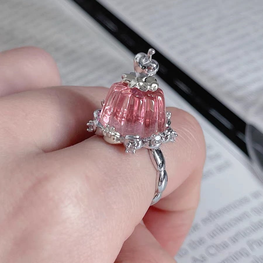 Jelly Heart Ring — Y2K Fairycore Crystal Statement Ring