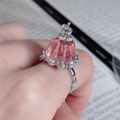 Jelly Heart Ring — Y2K Fairycore Crystal Statement Ring