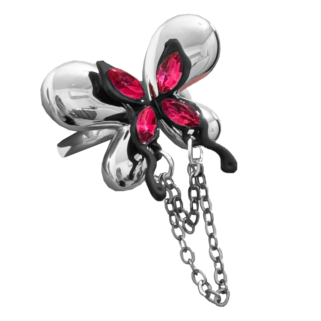 Butterfly Crystal Ring — Y2K Fairycore Gothic Statement Ring