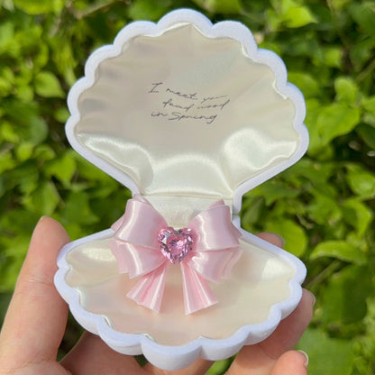 Bow Heart Crystal Ring — Y2K Coquette 3D Printed Statement Ring