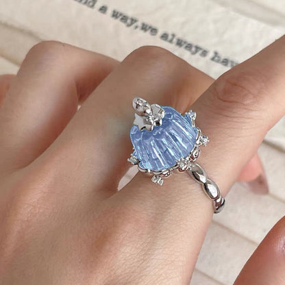 Jelly Heart Ring — Y2K Fairycore Crystal Statement Ring