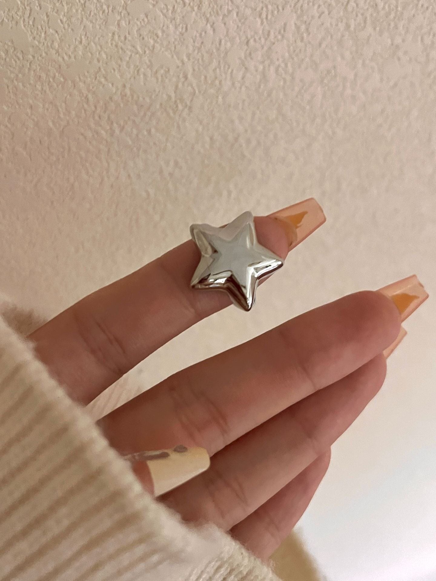 Chrome Star Ring — Y2K Silver Statement Ring