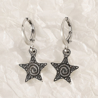 Stardust Star Earrings – Y2K Silver Celestial Charm Earrings