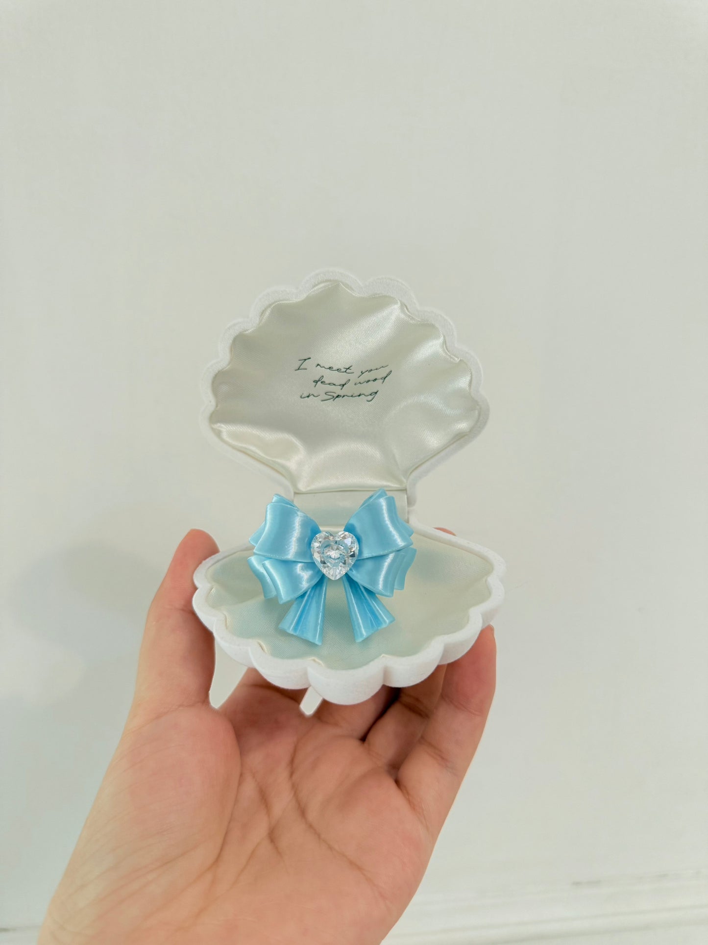 Bow Heart Crystal Ring — Y2K Coquette 3D Printed Statement Ring