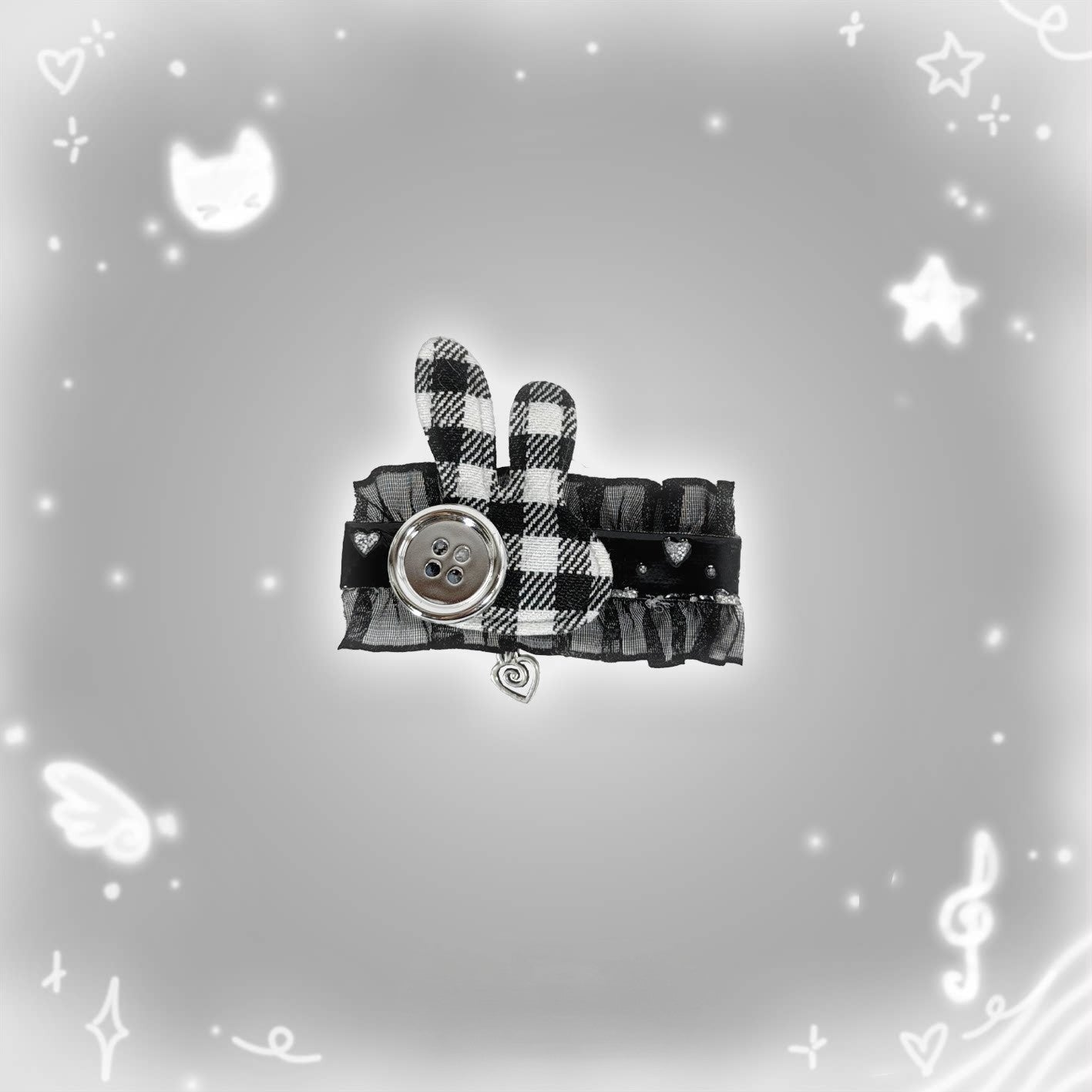 Bunny Lace Choker & Hair Clip Set — Coquette Y2K Accessory