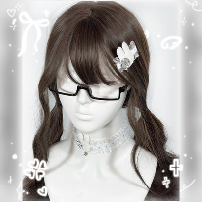 Bunny Lace Choker & Hair Clip Set — Coquette Y2K Accessory